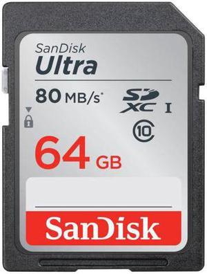 SanDisk Ultra 64GB 64G 64G SD SDHC 80MBS Class 10 Memory Card For Canon  Pack of 2