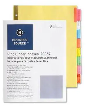 Insertable Tab Indexes 8 Tab 11"x8-1/2" Buff Paper/Multi