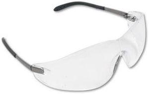 Crews, Inc. S2110 Blackjack Wraparound Safety Glasses, Chrome Plastic Frame, Clear Lens