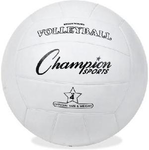 EChampion Sports Rubber Volleyball - Rubber, Nylon - White - 24 / CaseE