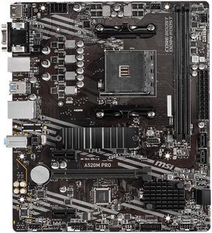 MSI Pro AMD A520 AM4 Micro ATX DDR4-SDRAM Motherboard