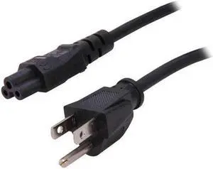 NEON 4-ft (120 cm) US Plug to C5 (Mickey Mouse) Black Laptop / Power Adapter Cable