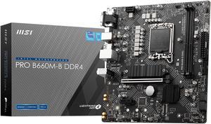 MSI PRO B660M-B Intel LGA 1700 Micro ATX DDR4 Motherboard