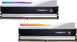 G.SKILL Trident Z5 RGB Series (Intel XMP 3.0) DDR5 RAM 96GB (2x48GB) 6400MT/s CL32-39-39-102 1.35V Desktop Computer Memory UDIMM - Metallic Silver (F5-6400J3239F48GX2-TZ5RS)