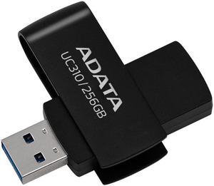 256GB AData UC310 USB 3.2 Flash Drive - Black Capless Swivel