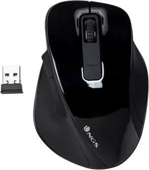 NGS BOW Optical Wireless Mouse with 5 Buttons, Black