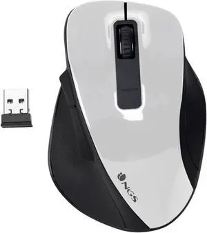 NGS BOW Optical Wireless Mouse with 5 Buttons, White