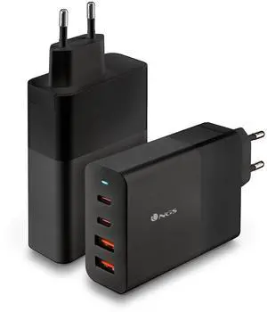 NGS Bud 100W USB-C + USB-A Power Adapter for Phones, Tablets & Laptops, EU Plug