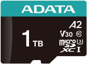 1TB AData Premier Pro microSDXC CL10 UHS-I U3 V30 A2 Memory Card with SD Adapter