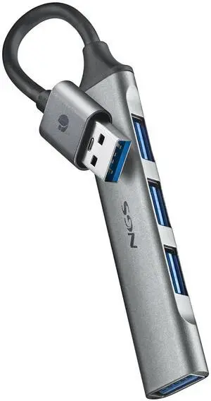 NGS iHub 4 Micro, Mini USB Hub 1x USB 3.2 Gen and 3x USB 2.0, Silver