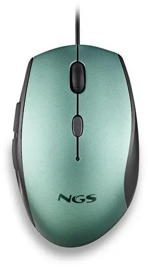 NGS Moth Ice, Wired Ergonomic Silent Mouse with USB-C Adapter, Green