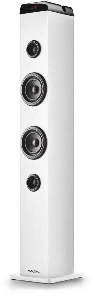 NGS Sky Charm PRO 50W Wireless Multi Pairing BT Tower Speaker, White