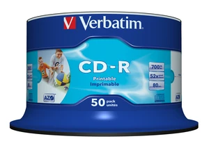 Verbatim CD-R AZO Wide Inkjet Printable no ID 700 MB 50 pc(s) Verbatim CD-R AZO Wide Inkjet Printable no ID 700 MB 50 pc(s)