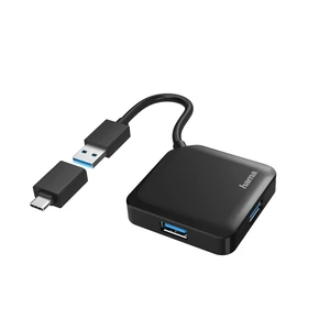 Hama 00200116 interface hub USB 3.2 Gen 1 (3.1 Gen 1) Type-A + Type-C 5000 Mbit/s Black Hama 00200116 interface hub USB 3.2 Gen 1 (3.1 Gen 1) Type-A + Type-C 5000 Mbit/s Black