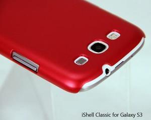 Shield classic iShell Red Snap-On Case + High Quality Screen Protector for Samsung Galaxy S3 i9300 Model CS-SAM-i9300-RD