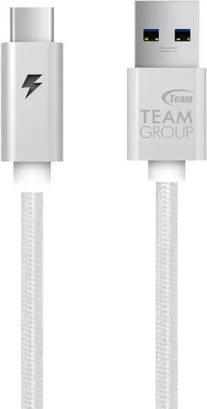 Team USB3.1 to USB Type-C Metallic Cable 100cm Silver (w/LED Charging Indicator)