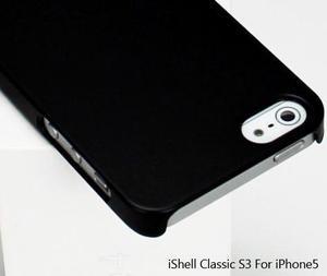 Shield classic iShell Black Snap-On Case + High Quality Screen Protector for iPhone 5 Model CS-APP-iP5-BLK
