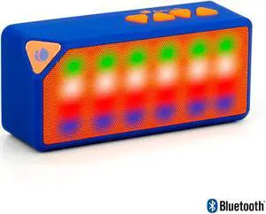 NGS Roller Flash LED Bluetooth Speaker with USB Port, MicroSD slot and FM Radio - Blue Edition