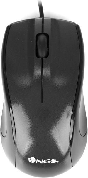 NGS Mist USB Wired Optical Mouse, 3 buttons + Scroll Wheel - Black