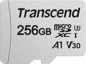 Transcend 256GB 300S microSDXC CL10 V30 A1 Memory Card with SD Adapter