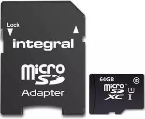 64GB Integral Ultima Pro microSDXC CL10 (90MB/s) High-Speed Memory Card w/Adapter 64GB Integral Ultima Pro microSDXC CL10 (90MB/s) High-Speed Memory Card w/Adapter