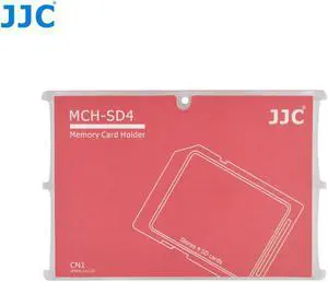 JJC Memory Card Case for 4x SD Cards - Red Edition - MCH-SD4