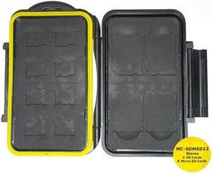 JJC MC-SDMSD12 Rugged Waterproof Memory Card Case (4x SD / 8x microSD)