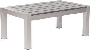 Zuo Modern Modern Patio Furniture Cosmopolitan Collection Coffee Table Brushed Aluminum