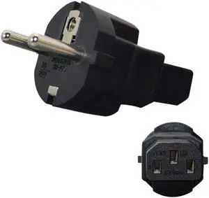 EU Schuko to C13 Power Converter Travel Adapter ,Toptekits European Schuko CEE7 Male to C13 Female Electrical Adapter, Euro PC Computer IEC Adapter,1-Pack EU Schuko to C13 Power Converter Travel Adapter ,Toptekits European Schuko CEE7 Male to C13 Female Electrical Adapter, Euro PC Computer IEC Adapter,1-Pack