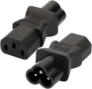 (2 Pack)  IEC 320 C13 to C6 AC Power Adapter, Vellcon IEC 3Pole Female to Mickey Mouse 3Pole Male AC Converter, C6 to C13 AC Adapter