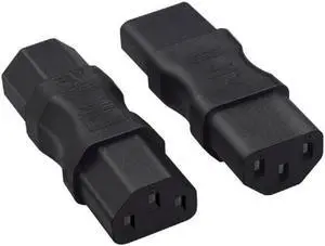 (2 Pack)C13 to C13 Power adapter,  IEC 320  C13 Female to C13 Female Power Plug  Adapter Extension  Extender Travel Converter