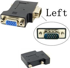 Vertical Flat 90 Degree Left Angled VGA SVGA Male To Female Converter extension Adapter