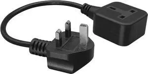 UK British Standard Power Short Extension cord 1 Foot ,UK extension cord, UK BS1363 3Pin Male Plug to UK 3Pin Female Socket Power Extension Cable,17AWG,13A/250V,1ft/30cm UK British Standard Power Short Extension cord 1 Foot ,UK extension cord, UK BS1363 3Pin Male Plug to UK 3Pin Female Socket Power Extension Cable,17AWG,13A/250V,1ft/30cm