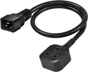C20 to UK Female Socket Heavy Duty Short Power Cord Plug, IEC C20 Male Plug to UK BS1363 Female Socket Power Cable, C20 UK Plug Adapter Cord, 16AWG, 1.6ft/50cm C20 to UK Female Socket Heavy Duty Short Power Cord Plug, IEC C20 Male Plug to UK BS1363 Female Socket Power Cable, C20 UK Plug Adapter Cord, 16AWG, 1.6ft/50cm