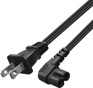 Polarized NEMA 1-15P to 90-Degree Angle IEC320 C7 Elbow Plug Power Cord PC, US 2 Prong to Right Angle IEC C7 Power Cable Replacement for PC, Projector, HDTV and Speaker, 18AWG, 3ft/1m, Black Polarized NEMA 1-15P to 90-Degree Angle IEC320 C7 Elbow Plug Power Cord PC, US 2 Prong to Right Angle IEC C7 Power Cable Replacement for PC, Projector, HDTV and Speaker, 18AWG, 3ft/1m, Black
