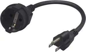 Schuko Female to USA NEMA 5-15 Plug Short Power Cord 1 Foot, Euro to US Extension Cord, USA 5-15P Plug to Europe CEE7/7 Power Cable, EU US Plug Adapter Schuko Female to USA NEMA 5-15 Plug Short Power Cord 1 Foot, Euro to US Extension Cord, USA 5-15P Plug to Europe CEE7/7 Power Cable, EU US Plug Adapter