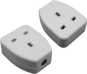 (2 Pack) White UK Plug End British Standard Female Socket Power Converter Detachable, DIY Rewireable UK BS1363 Power Plug Electrical Adapter (2 Pack) White UK Plug End British Standard Female Socket Power Converter Detachable, DIY Rewireable UK BS1363 Power Plug Electrical Adapter