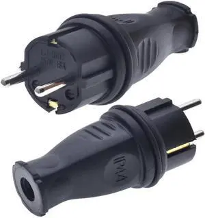 2-Pack Waterproof IP44 EU Schuko French Germany 4.8mm Pin DIY Rewireable Power Plug,Cee7 Adapter, europlug receptacles Outdoor, European schuko Plug Adapter 2-Pack Waterproof IP44 EU Schuko French Germany 4.8mm Pin DIY Rewireable Power Plug,Cee7 Adapter, europlug receptacles Outdoor, European schuko Plug Adapter