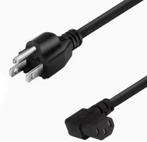 NEMA 5-15P to C13 Power Cord Elbow Plug,USA 3Prong Male to Right Angle IEC C13 Power Cord PC,C13 C14 Cable Computer Power Cable Replacement,18AWG, 6ft/1.8m NEMA 5-15P to C13 Power Cord Elbow Plug,USA 3Prong Male to Right Angle IEC C13 Power Cord PC,C13 C14 Cable Computer Power Cable Replacement,18AWG, 6ft/1.8m