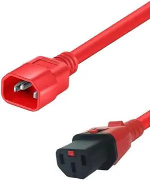 Tekit C14 to Locking C13 IEC Lock Power Cord Plug, IEC320 C14 to C13 with Lock 10A/250V, Computer Power Extension Cable Replacement,C13 C14 Cable,16AWG,6ft/1.8m ,Red Tekit C14 to Locking C13 IEC Lock Power Cord Plug, IEC320 C14 to C13 with Lock 10A/250V, Computer Power Extension Cable Replacement,C13 C14 Cable,16AWG,6ft/1.8m ,Red