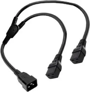 C20 to 2*C19 IEC Y Splitter 12AWG Heavy Duty Power Cord, C20 to Dual C19 Dual IEC Double Y Split Multi IEC Cable 3 Prong Splitter, C19 Power Strip, UL Listed, 8.2ft/2.5m C20 to 2*C19 IEC Y Splitter 12AWG Heavy Duty Power Cord, C20 to Dual C19 Dual IEC Double Y Split Multi IEC Cable 3 Prong Splitter, C19 Power Strip, UL Listed, 8.2ft/2.5m