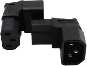 2-Pack IEC C13 to C14 Elbow Plug Power Converter Travel Plug Adapter,IEC 60320 C14 to 90-Degree Down Right Angle IEC C13 Electrical Adapter,C13 C14 Cable Power Connector 2-Pack IEC C13 to C14 Elbow Plug Power Converter Travel Plug Adapter,IEC 60320 C14 to 90-Degree Down Right Angle IEC C13 Electrical Adapter,C13 C14 Cable Power Connector