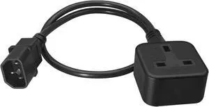 14 to UK Female Short Power Cord Plug, Quality UPS Power Cable IEC320 C14 Male Plug to UK BS1363 Female Socket, 17AWG, 60cm/2ft 14 to UK Female Short Power Cord Plug, Quality UPS Power Cable IEC320 C14 Male Plug to UK BS1363 Female Socket, 17AWG, 60cm/2ft