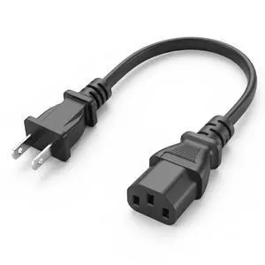 NEMA 1-15P to C13 Short Power Cord,IEC 320 C13 Kettle to NEMA 1-15P 2 Prong JP US Male Plug Short Power Cable,18AWG, 10A 250V,1.6ft/50cm NEMA 1-15P to C13 Short Power Cord,IEC 320 C13 Kettle to NEMA 1-15P 2 Prong JP US Male Plug Short Power Cable,18AWG, 10A 250V,1.6ft/50cm