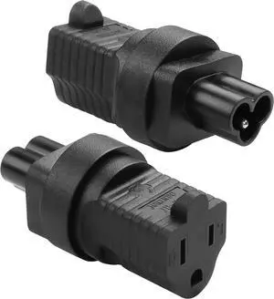 IEC C6 to 5-15R Power Converter Electrical Adapter, US 3-Prong NEMA 5-15R Female Socket to C6 Travel Plug Adapter,NEMA Converter,IEC Adapter, 1-Pack IEC C6 to 5-15R Power Converter Electrical Adapter, US 3-Prong NEMA 5-15R Female Socket to C6 Travel Plug Adapter,NEMA Converter,IEC Adapter, 1-Pack