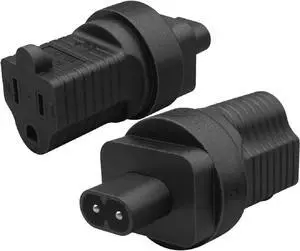 IEC C8 to 5-15R Power Converter Travel Adapter,US 3 Prong Nema 5-15R Female Socket to C8 Electrical Adapter, IEC Power Adapter NEMA Adapters,1-Pack IEC C8 to 5-15R Power Converter Travel Adapter,US 3 Prong Nema 5-15R Female Socket to C8 Electrical Adapter, IEC Power Adapter NEMA Adapters,1-Pack