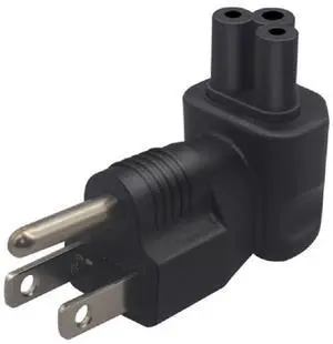 NEMA 5-15P to C5 Elbow Plug Power Adapter, US 3 Prong Standard Plug to 3-Prong Female Right Angle IEC C5 Electrical Adapter, IEC Adapter,1-Pack NEMA 5-15P to C5 Elbow Plug Power Adapter, US 3 Prong Standard Plug to 3-Prong Female Right Angle IEC C5 Electrical Adapter, IEC Adapter,1-Pack