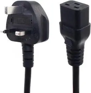UK to C19 Long Power Cord for PDU Chassis 13A 250V, UK BS1363 Male Plug to IEC C19 Connector Extension Lead, IEC Power Cable 220V,16AWG, 16ft/5m UK to C19 Long Power Cord for PDU Chassis 13A 250V, UK BS1363 Male Plug to IEC C19 Connector Extension Lead, IEC Power Cable 220V,16AWG, 16ft/5m