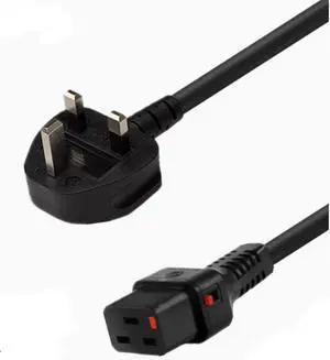 UK to Lock C19 Power Cord Plug, UK BS1363 to IEC 320 C19 with Push Lock Power Cord, England/Scotland/Ireland/Hongkong/Singapore Computer Power Cable Replacement, 16AWG, 6ft/1.8m UK to Lock C19 Power Cord Plug, UK BS1363 to IEC 320 C19 with Push Lock Power Cord, England/Scotland/Ireland/Hongkong/Singapore Computer Power Cable Replacement, 16AWG, 6ft/1.8m
