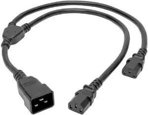 IEC C20 to Dual C13 Y Splitter Heavy Duty Power Cord 12AWG, C20 to 2*C13 Y Split Multi IEC Cable, C19 Power Strip Dual Monitor Power Cable, UL Listed, Black, 3ft/1m IEC C20 to Dual C13 Y Splitter Heavy Duty Power Cord 12AWG, C20 to 2*C13 Y Split Multi IEC Cable, C19 Power Strip Dual Monitor Power Cable, UL Listed, Black, 3ft/1m
